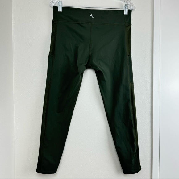 JoyLab Green Cropped Leggings Sz L EUC pockets gym workout running sweat - Picture 2 of 7
